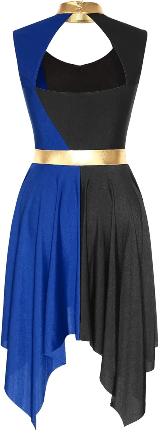 Praise Dance Tunic for Women Color Block Cutout Liturgical Worship Dance Costume Prom Party