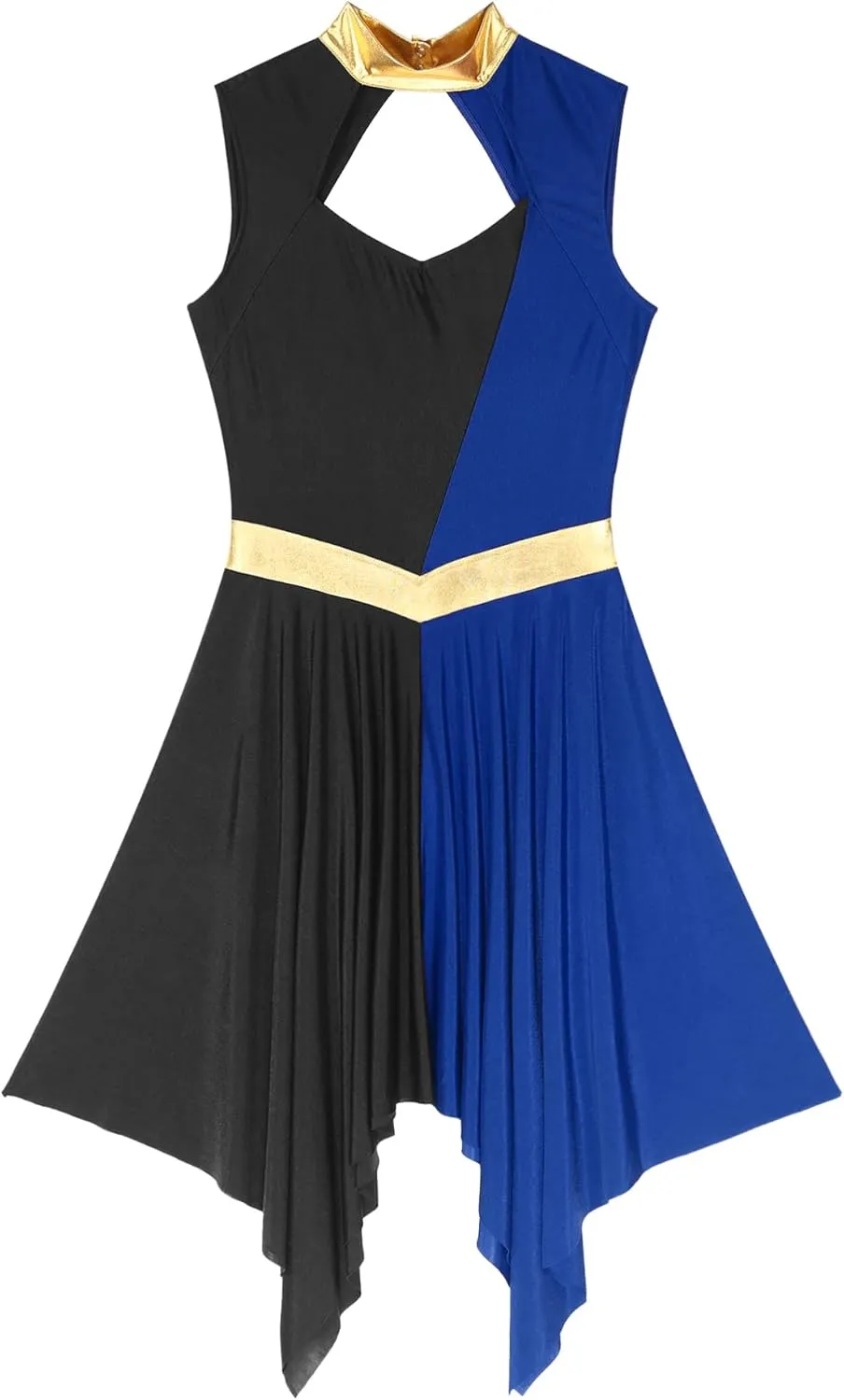 Praise Dance Tunic for Women Color Block Cutout Liturgical Worship Dance Costume Prom Party