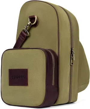 Premium Leather Handmade Matera Multi-function Maillard Style Travel Tote Bag for Yerba Mate Kit with 3 Pockets Backpack