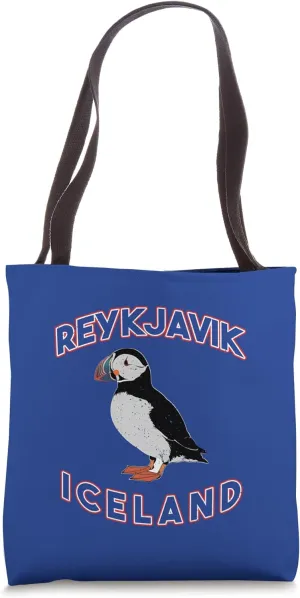 Puffin Bird Reykjavik Iceland Classic Bold Typography Tote Bag
