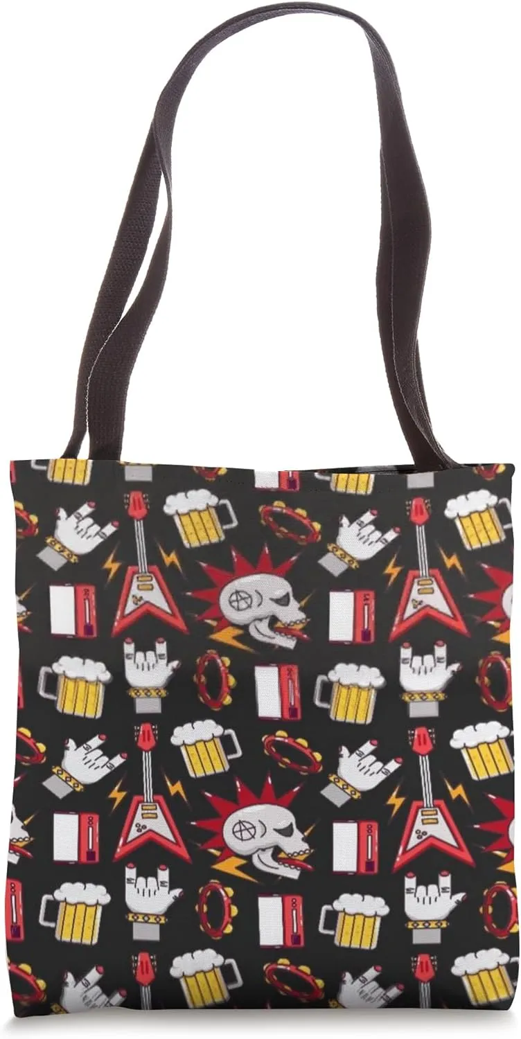 Punk Rock Icons Pattern Tote Bag