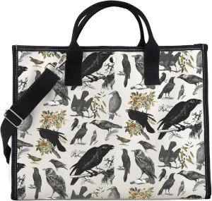 PWHAOO Black Bird and Raven Tote Bag - Wild Bird Watching Gift - Spooky Season Dark Academia Witchy Mama Gift