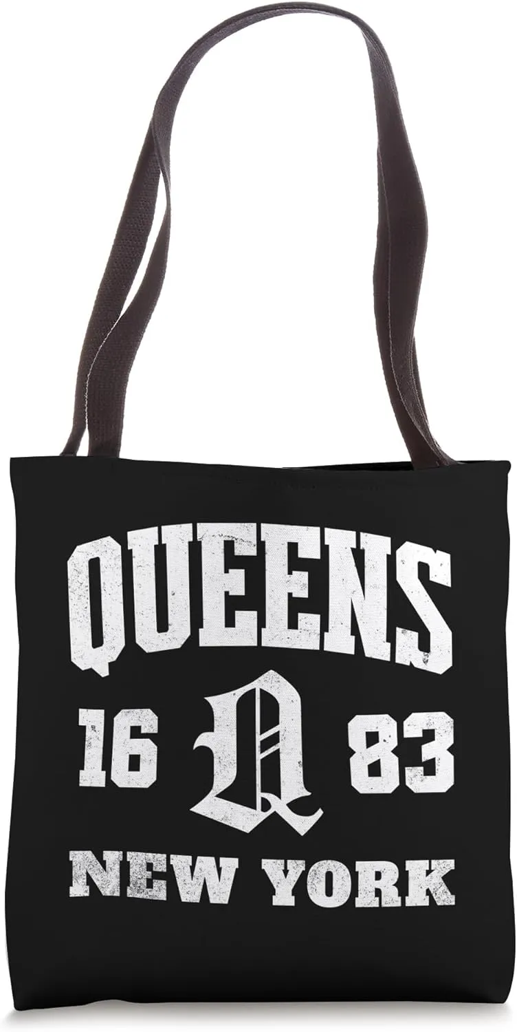 Queens New York 1683 Blackout Bold Borough Pride Tote Bag
