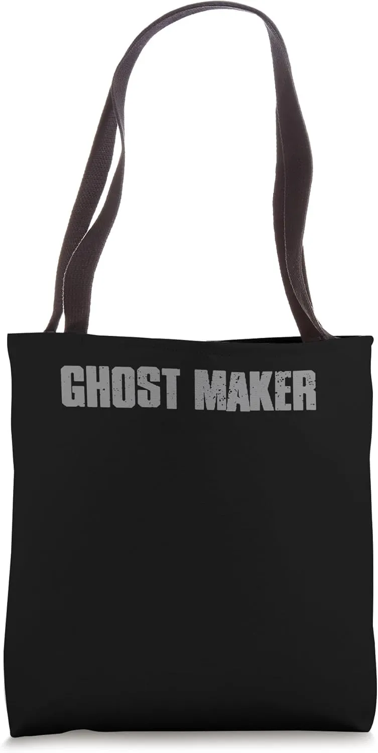 "GHOST MAKER" Edgy Combat Veteran Bold Military Dangerous Tote Bag