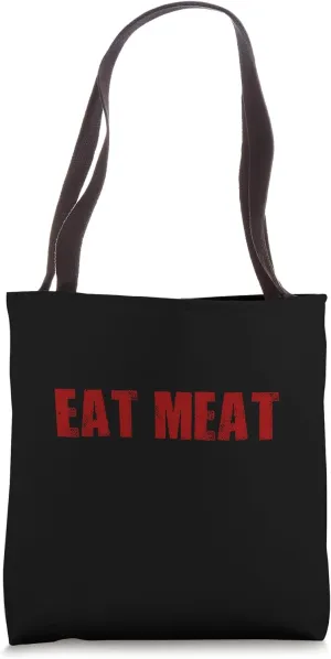 "MEAT EATER" Funny Bold Meat Eater Carnivore Diet Tote Bag