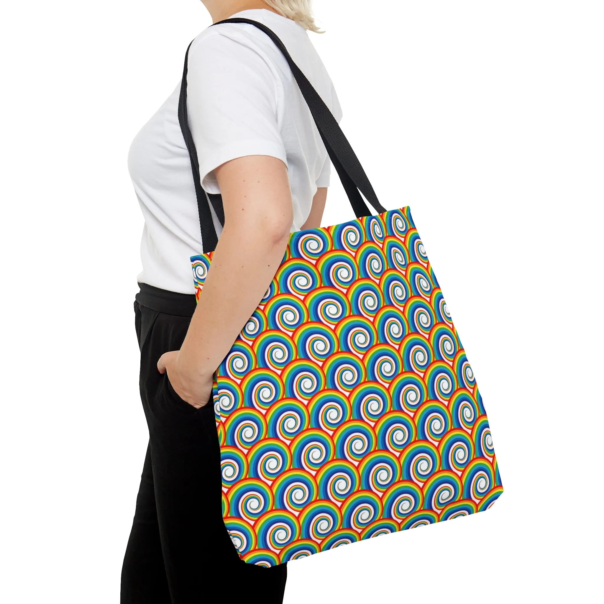 Rainbow Waves Tote Bag