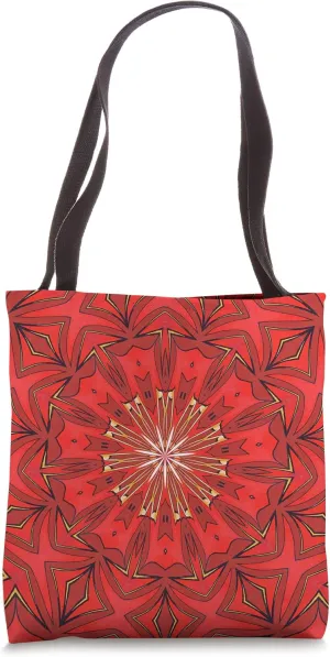 Red Bold Geometric Shapes Abstract Pattern Tote Bag