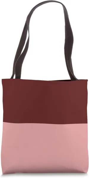 Red Burgundy Color Block Bicoloured Favorite Bold Stripe Tote Bag