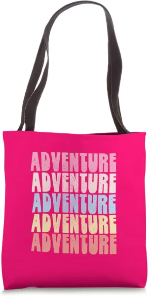Retro Adventure Rainbow, Bold Colorful Typography Tote Bag