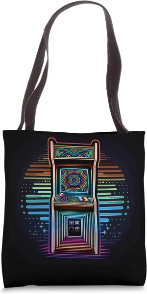 Retro Arcade Euphoria - Rainbow Swirl Vector Tote Bag