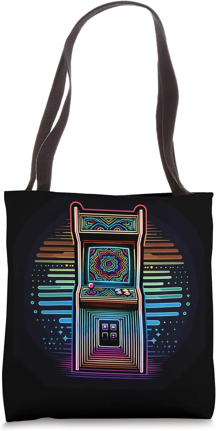 Retro Arcade Euphoria - Rainbow Swirl Vector Tote Bag