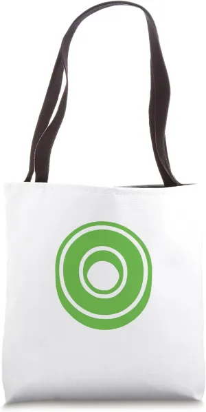 Retro Bold Letter GREEN - O - Outline Design - Alphabet Tote Bag
