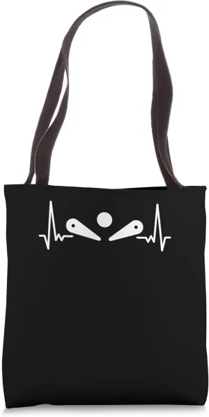 Retro Pinball Arcade Machine Flipper Heartbeat Pinball Lover Tote Bag