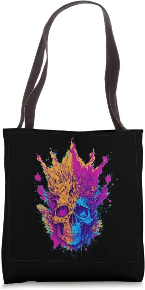 Retro Revival: Y2K Skull Lover Splatter - Abstract 2000's Tote Bag