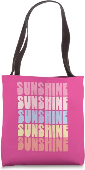 Retro sunshine Rainbow, Bold Colorful Typography for summer Tote Bag