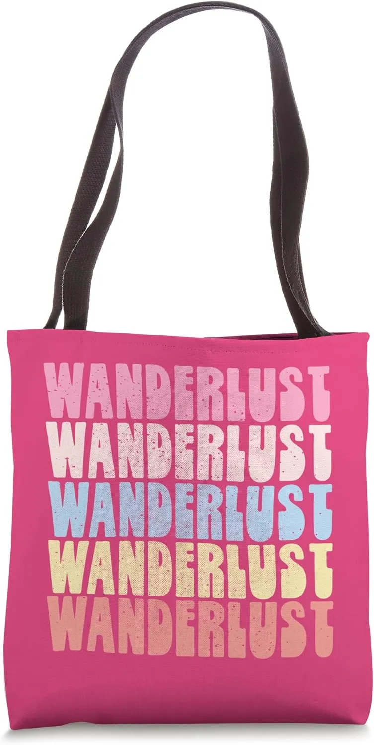Retro wanderlust Rainbow, Bold Colorful Typography Tote Bag
