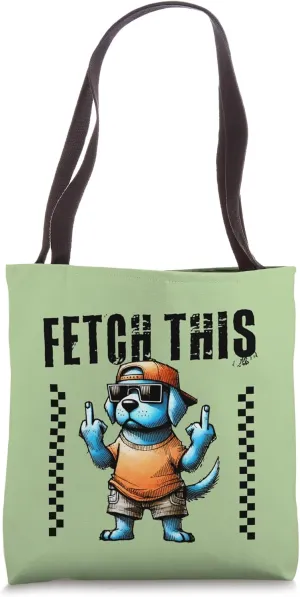 Sarcastic Dog Attitude Funny Blue Pup Groovy Humor Tote Bag