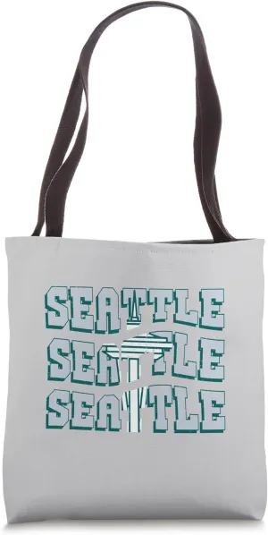 Seattle Iconic Tower Vintage Bold Typography Retro Tote Bag