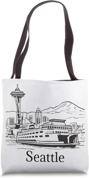Seattle Skyline Island Ferry Tote Bag