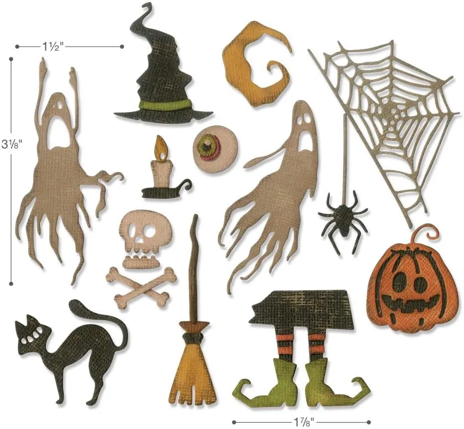 Sizzix Frightful Things Thinlits Die Set Tim Holtz, 17 Pack
