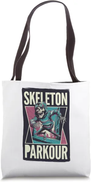 Skeleton Parkour Urban Acrobatics in the Afterlife Tote Bag