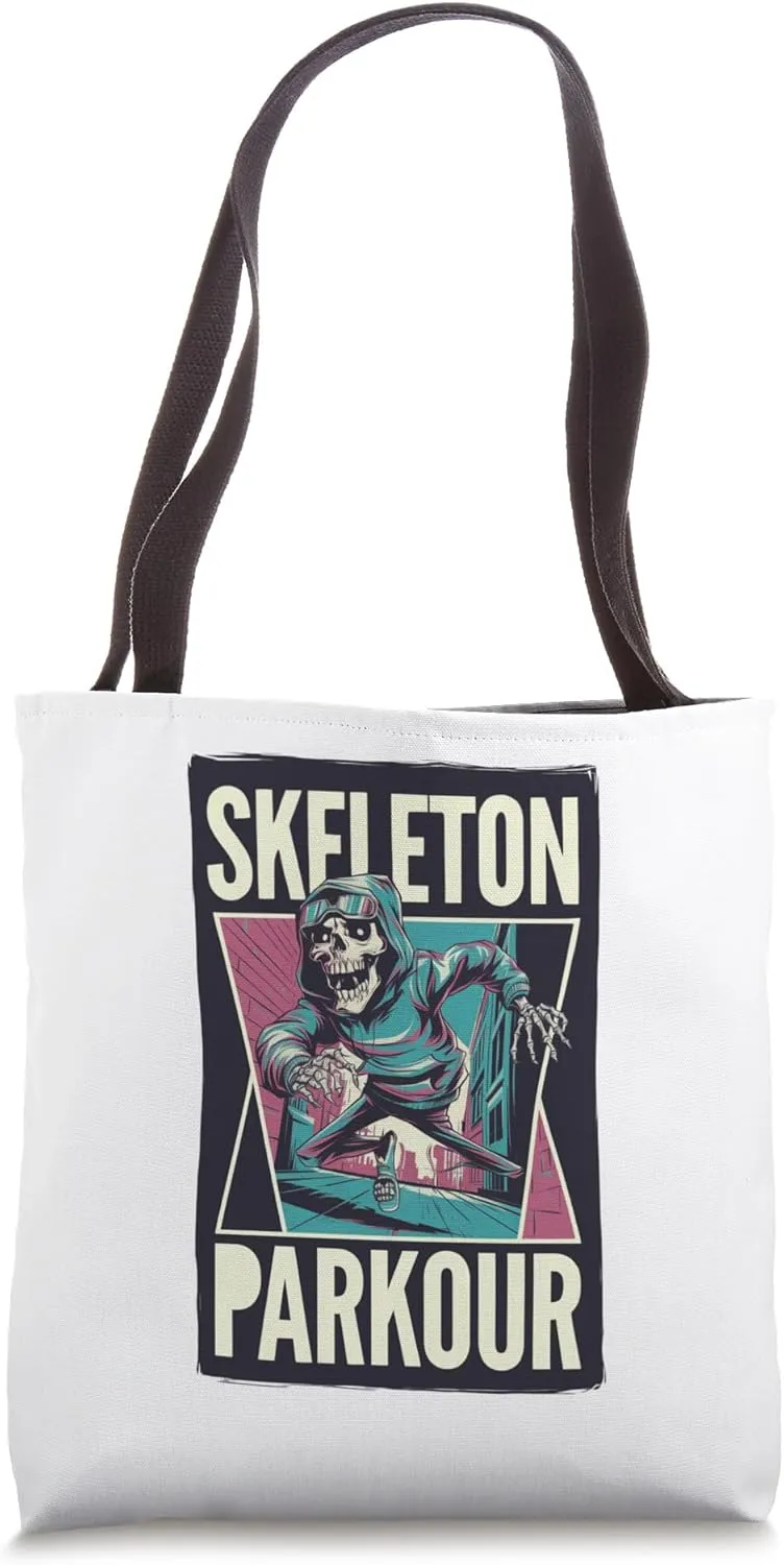 Skeleton Parkour Urban Acrobatics in the Afterlife Tote Bag