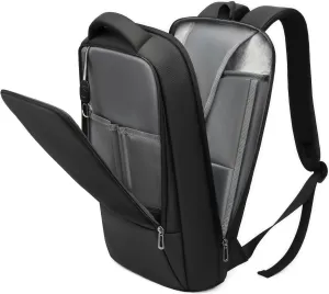 Slim Laptop Backpack for Men Business Computer Bag Waterproof Lightweight Anti-Theft 15.6 Inch Backpack with Laptop Compartment for Work Office College Travel-Black