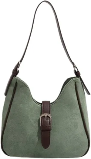 Slouchy Hobo Bags Women Retro Suede Underarm Shoulder Bag Crossbody Purse Crescent Satchels Top-Handle Tote Handbag 2024