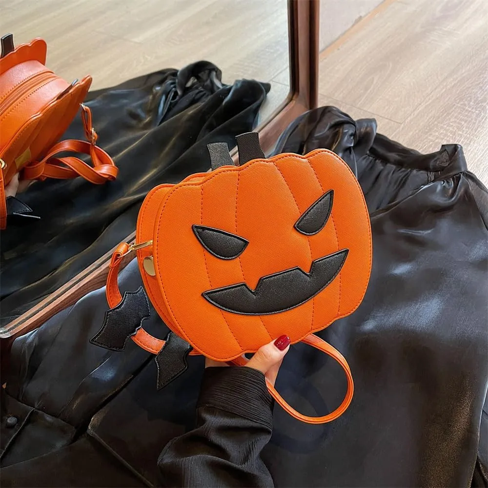 Small Spooky Pumpkin Purse - Halloween Crossbody Bag for Women, Stylish and Fun Halloween Accessories