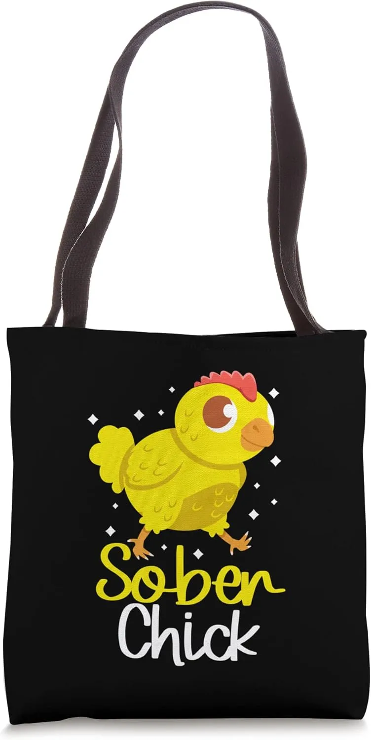 Sober Chick AA NA Narcotics Anonymous Sobriety Recovery Tote Bag