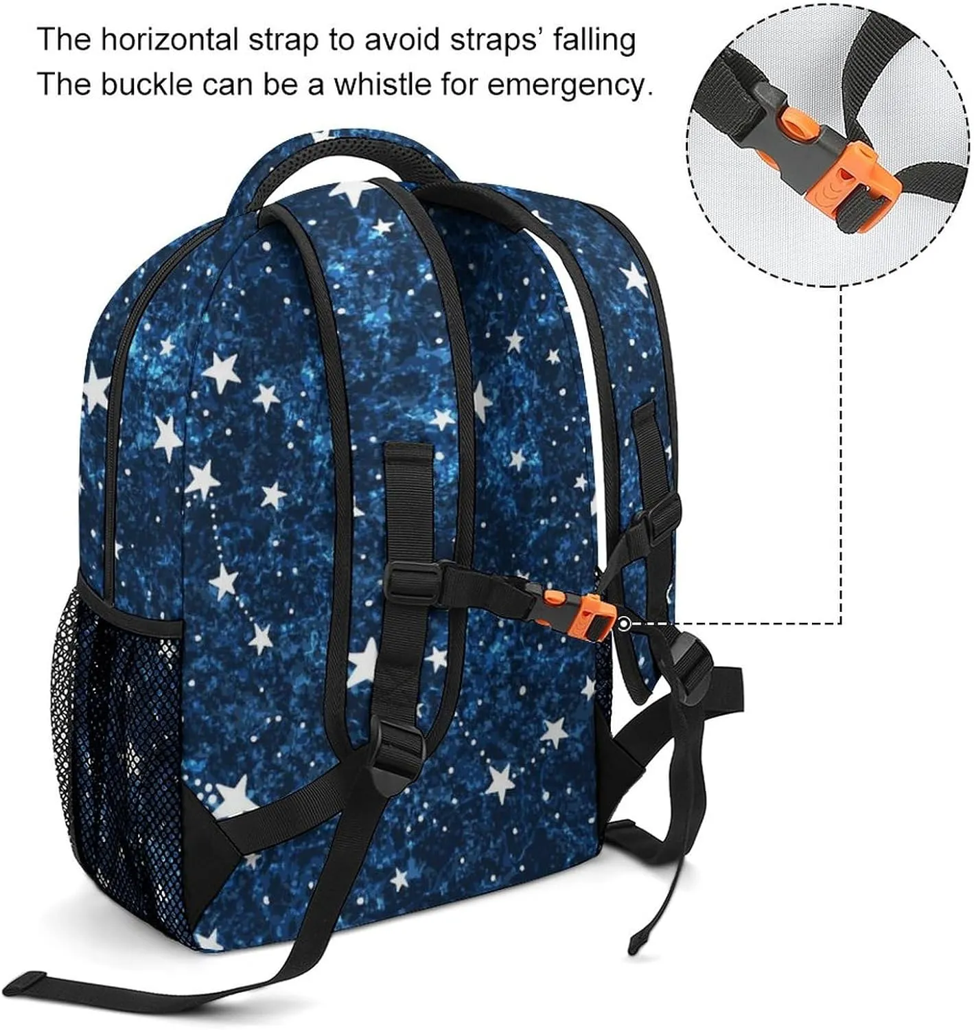 Space Constellations Star Backpack Astronomical Large computer Bags with Chest Strap,Lightweight Casual Daypack for Women Men Hiking Travel Work and Business 16 Inch