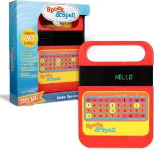 Speak & Spell Electronic Game - Educational Learning Toy, Spelling Games, 80s Retro Handheld Arcade, Autism Toys, Activity for Boys, Girls, Toddler, Ages 7 
