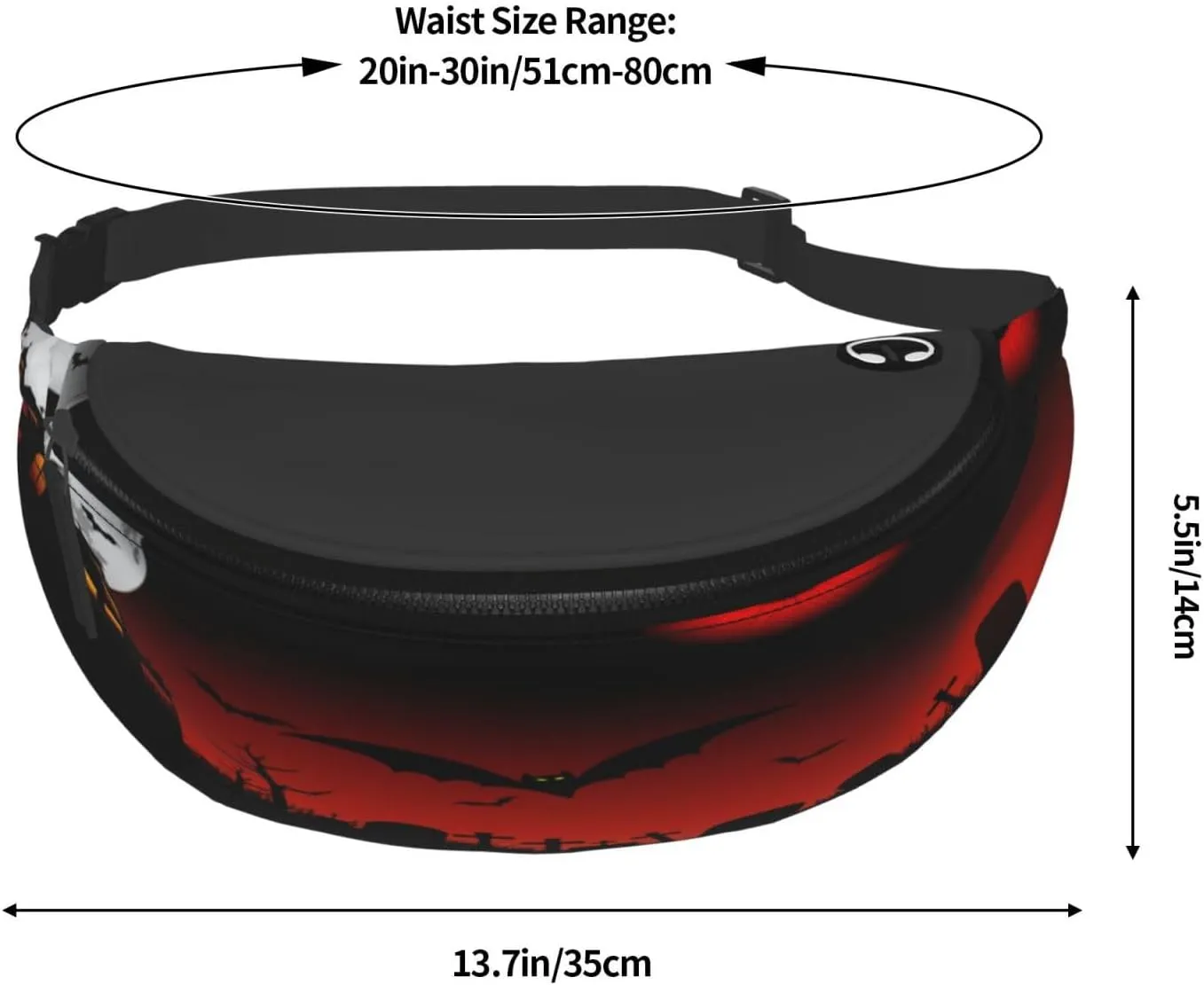 Spooky Halloween Eyes Fanny Pack, Crossbody Waist Packs for Women Men Waist Bags with Adjustable Strap for Travel Running Hiking Sport