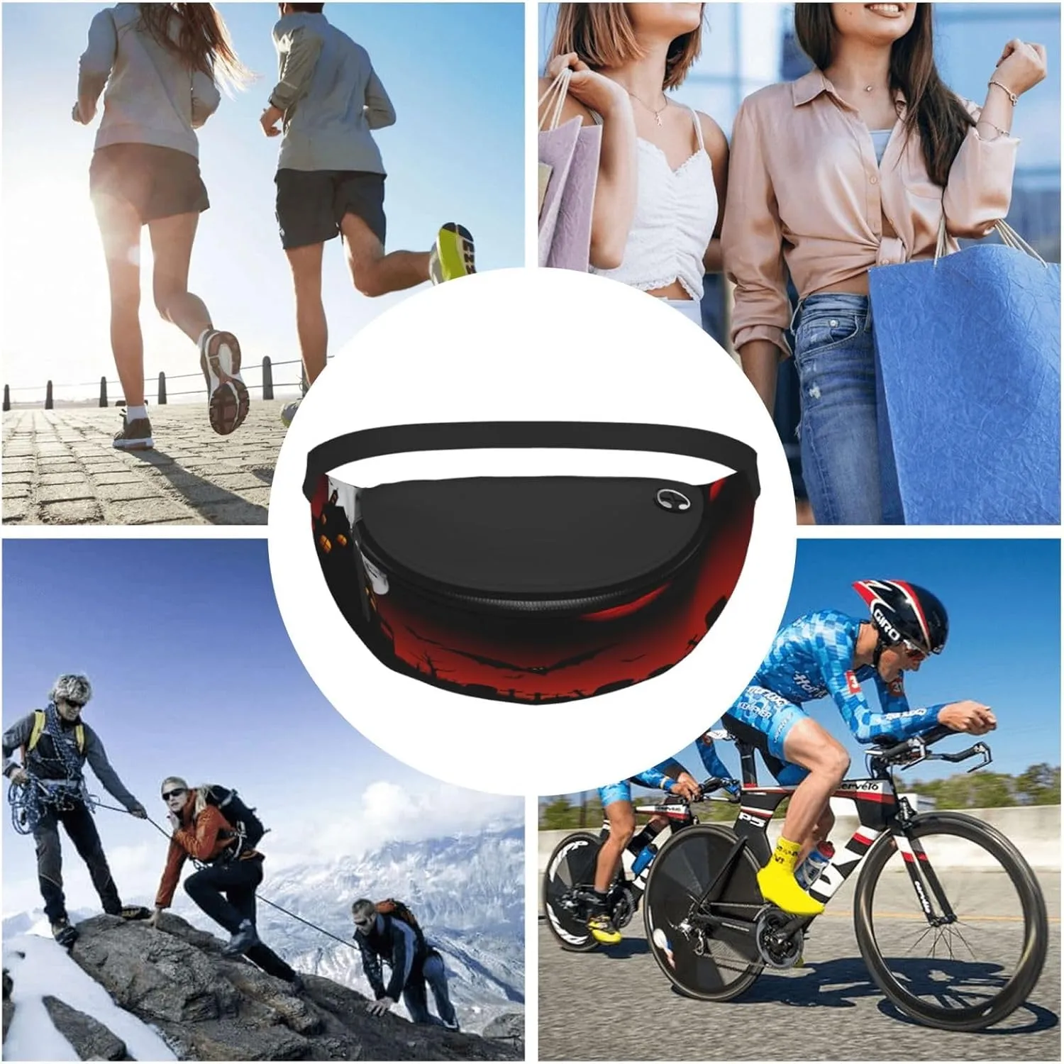 Spooky Halloween Eyes Fanny Pack, Crossbody Waist Packs for Women Men Waist Bags with Adjustable Strap for Travel Running Hiking Sport