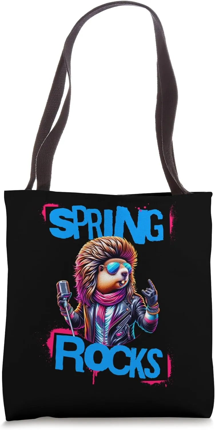 Spring Rocks Music Punk Rocker Print Tote Bag