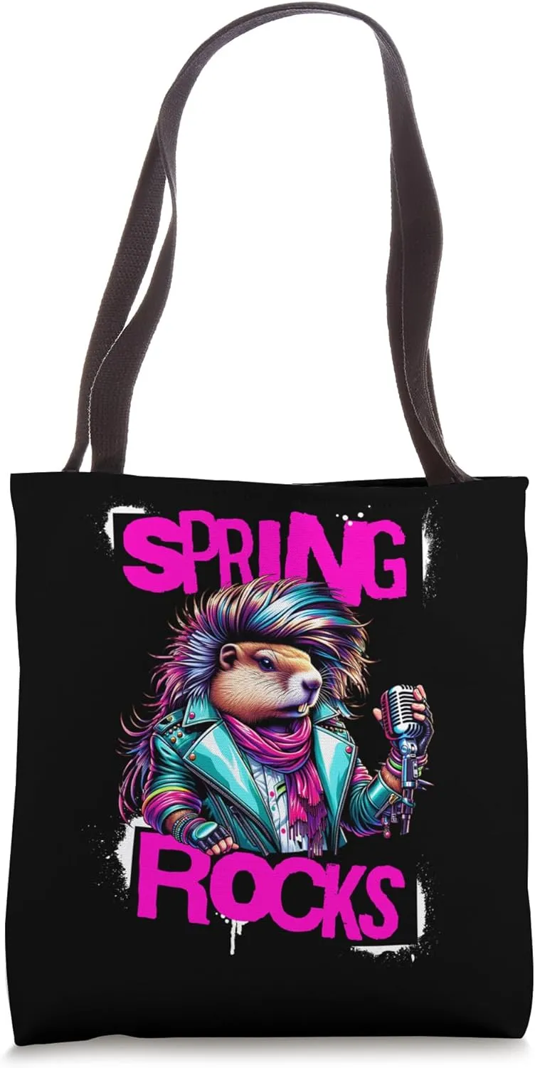 Spring Rocks Music Punk Rocker Print Tote Bag
