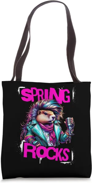 Spring Rocks Music Punk Rocker Print Tote Bag