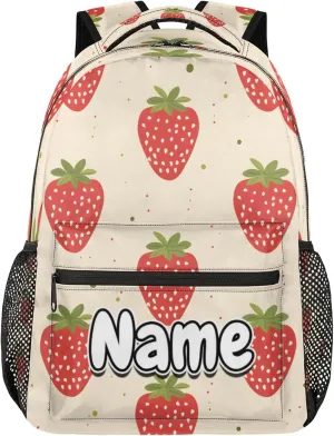 Strawberry Fruits Large Backpack Fashion Travel Backpacks for Business Women Men Casual Laptop Bag Waterproof Lightweight Shoulder Bags 16in