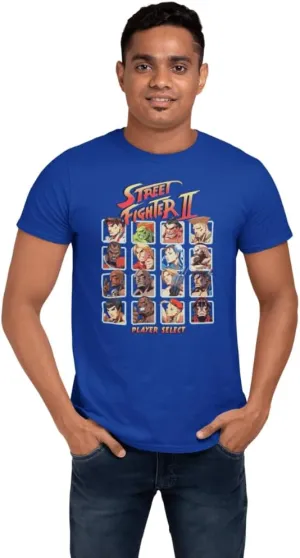 Street Fighter Video Martial Arts Arcade Game Player Select Adult T-Shirt Tee