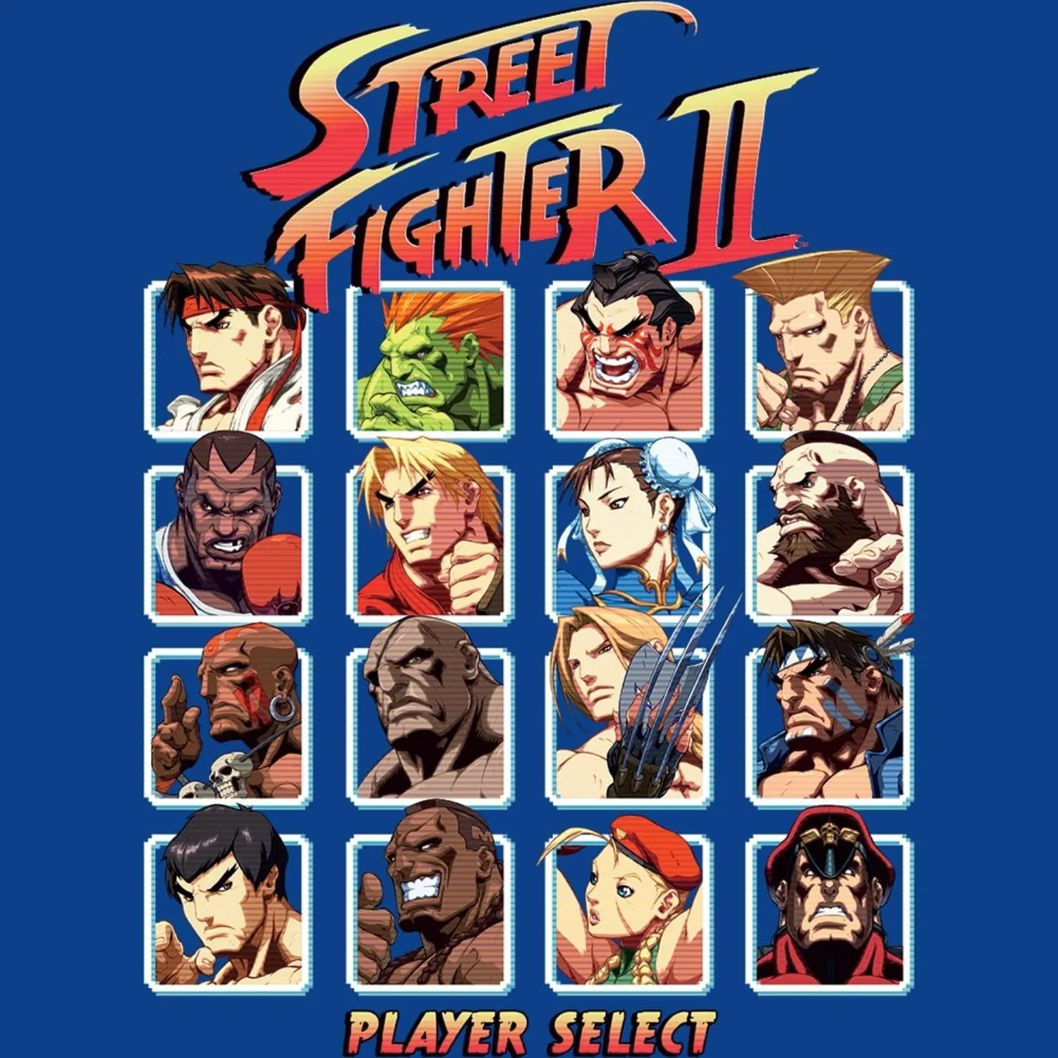 Street Fighter Video Martial Arts Arcade Game Player Select Adult T-Shirt Tee