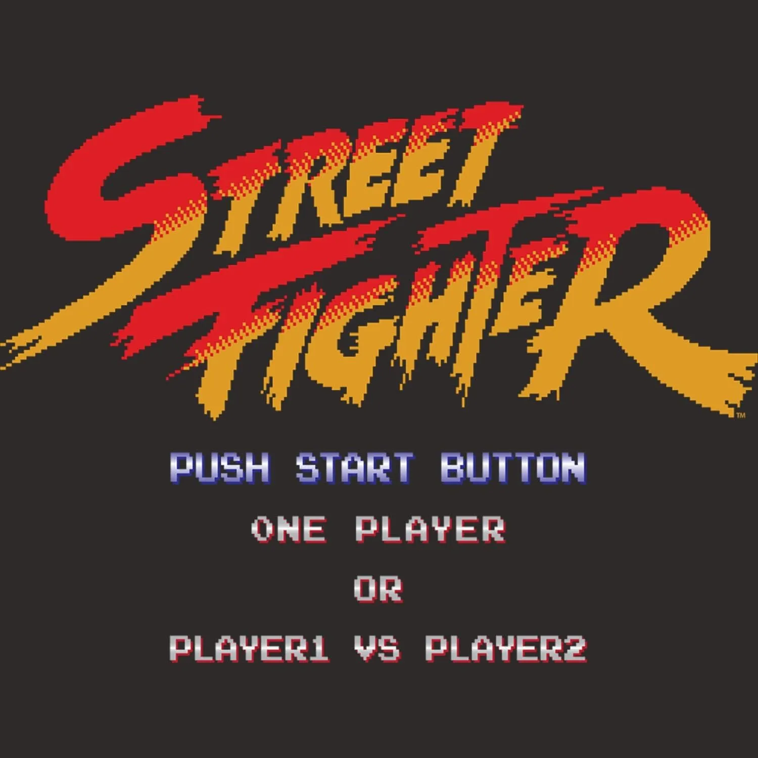 Street Fighter Video Martial Arts Arcade Game Start Screen Adult T-Shirt Tee