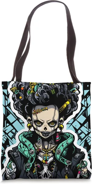 Streetwear in Fashion: The Enigmatic Skull Graphic Design Tote Bag