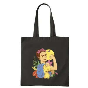 Stylish Women Gift Featuring Lady in Bold and Beautiful Pose with Flowers Perfect for Her Navy Black Multicolor Canvas Tote Bag
