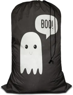 Swono Boo Ghost Sturdy Laundry Basket Hamper, Cute Funny Design Letter Halloween Scary Spooky Symbol Foldable Laundry bag Clothing Organization for Bathroom, Bedroom, Home, Dorm, Travel