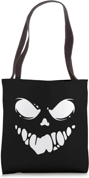 Terrifying Grin - Spooky Monster Face Halloween Design Tote Bag