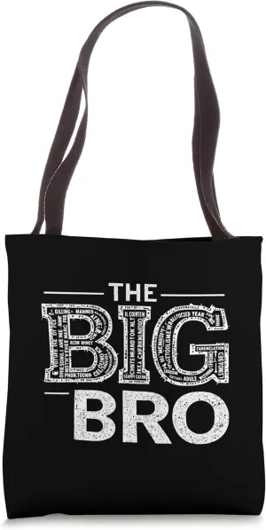 THE BIG BRO Bold Typography Tote Bag