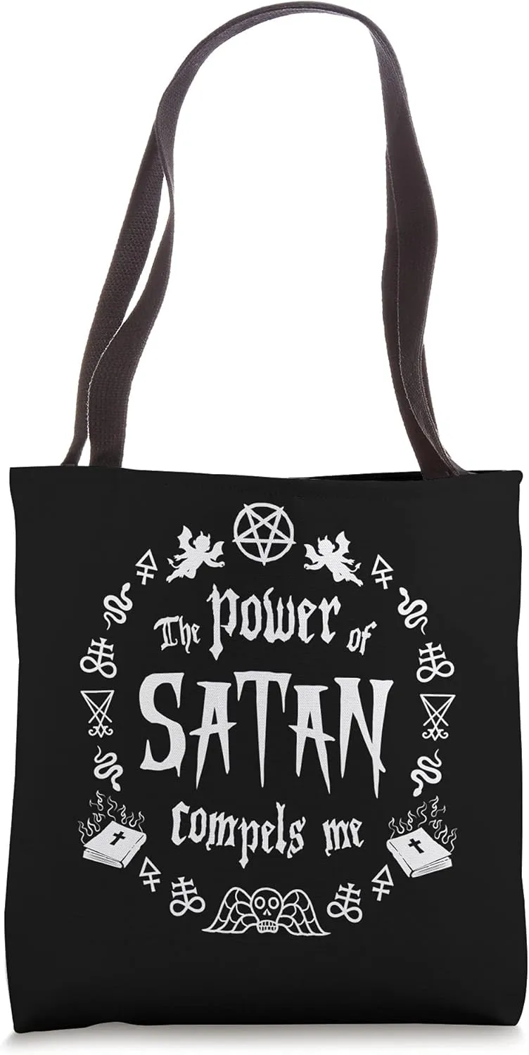 The Power Of Satan Compels Me With Pentagram Leviathan Cross Tote Bag