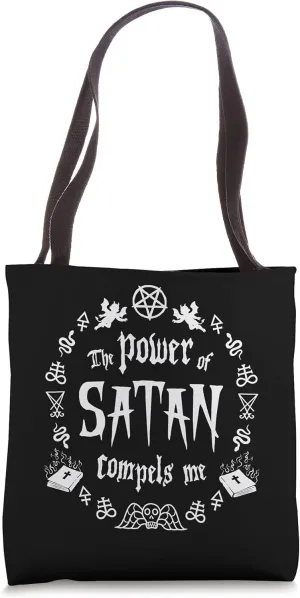 The Power Of Satan Compels Me With Pentagram Leviathan Cross Tote Bag