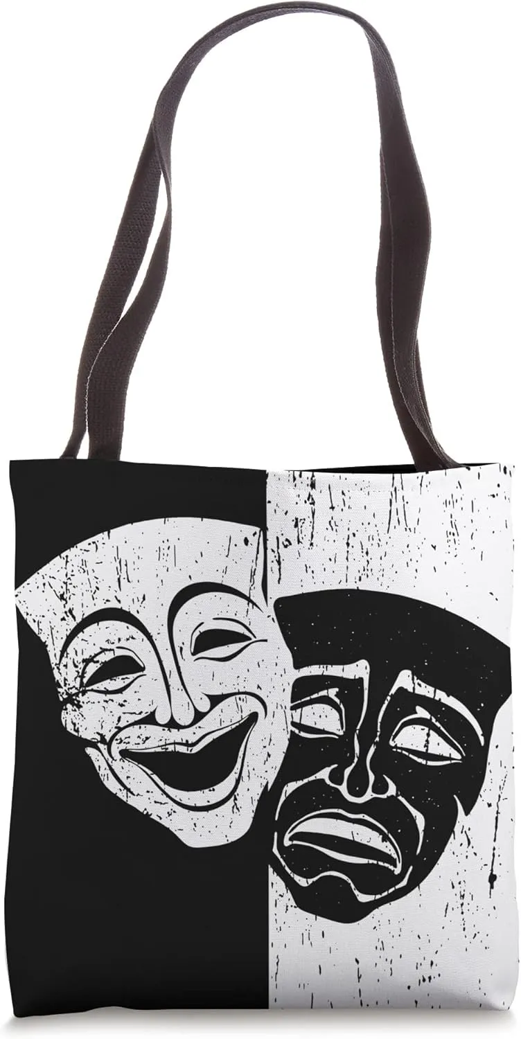 Theater Mask Soft Grunge Drama Comedy And Tragedy Vintage Tote Bag