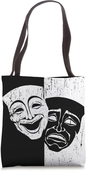 Theater Mask Soft Grunge Drama Comedy And Tragedy Vintage Tote Bag